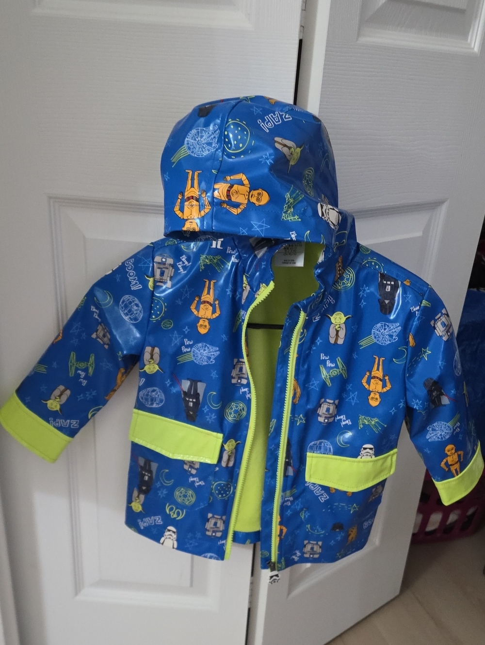 Disney Blue Kids Hooded Jacket with Neon Green Lining